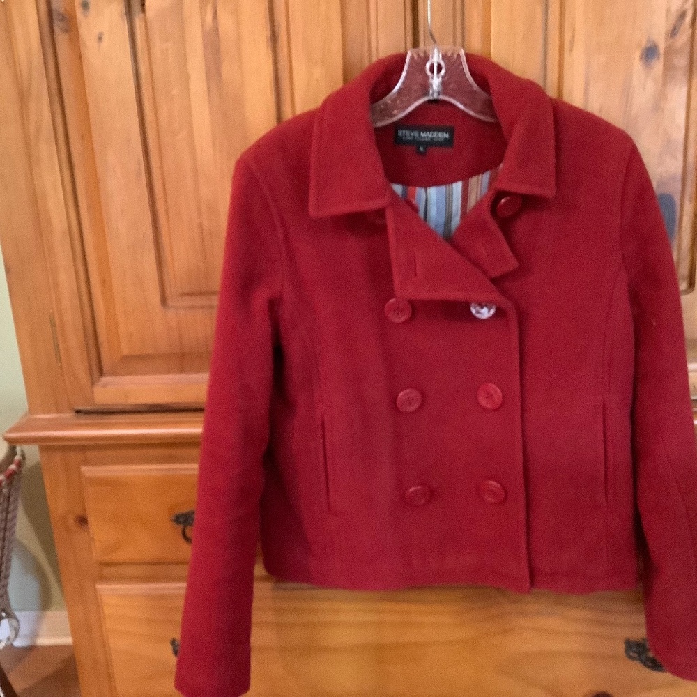 Steve Madden red wool jacket, size medium